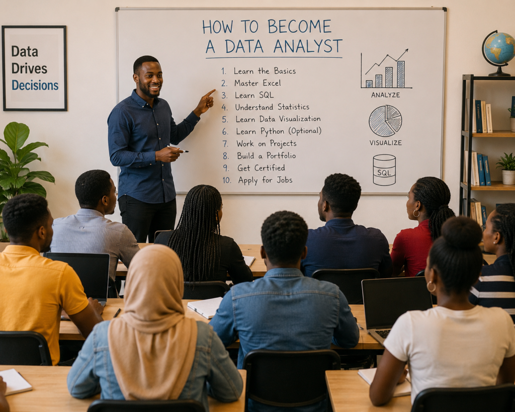 how to become a data analyst in nigeria, best tech school to learn data analyst